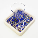 Tee Tasse Termeh Design Ozeanblau